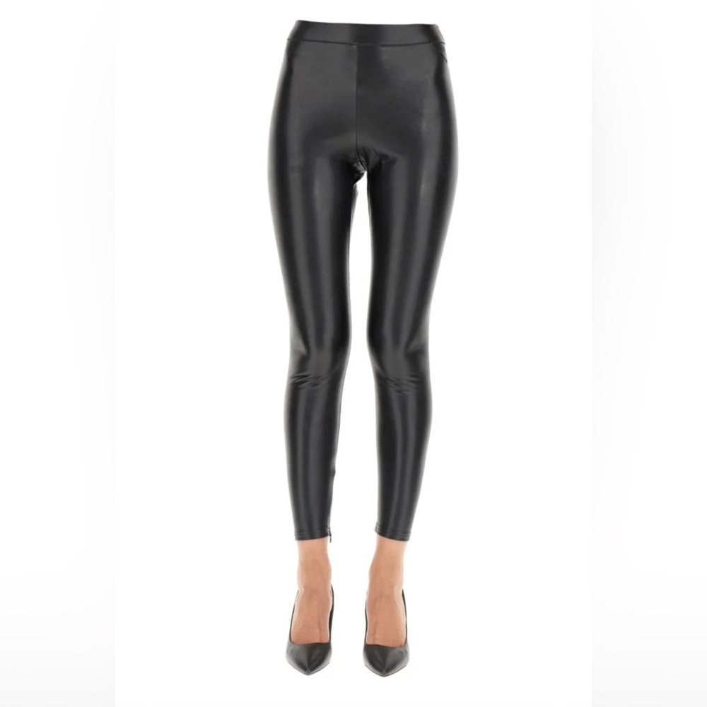MICHAEL KORS Stretch Faux Leather Leggings Size 14 Black with TAG - Picture 1 of 6